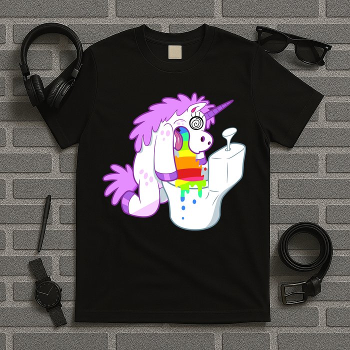 Unicorn Pukes Rainbow In The Toilet T-Shirt