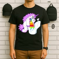 Unicorn Pukes Rainbow In The Toilet T-Shirt