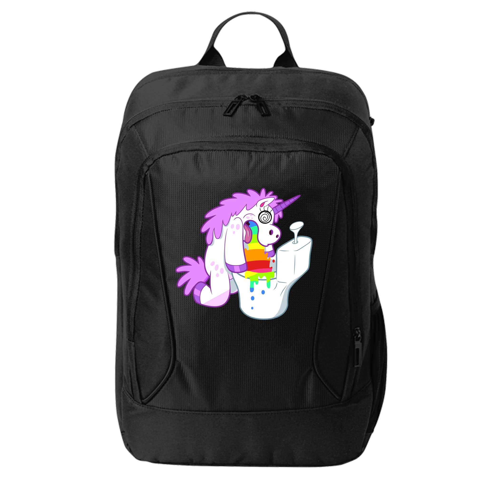Unicorn Pukes Rainbow In The Toilet City Backpack
