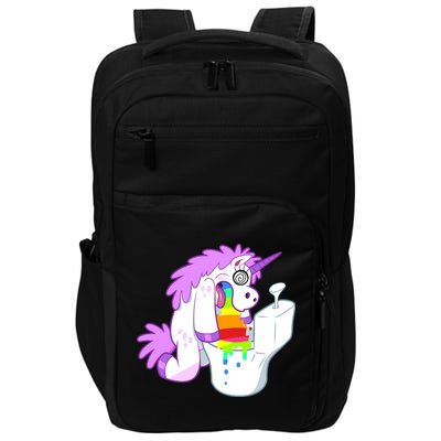 Unicorn Pukes Rainbow In The Toilet Impact Tech Backpack