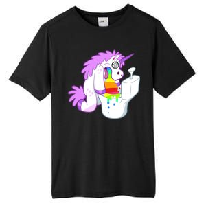 Unicorn Pukes Rainbow In The Toilet Tall Fusion ChromaSoft Performance T-Shirt