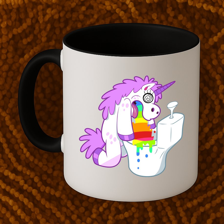 Unicorn Pukes Rainbow In The Toilet Mug