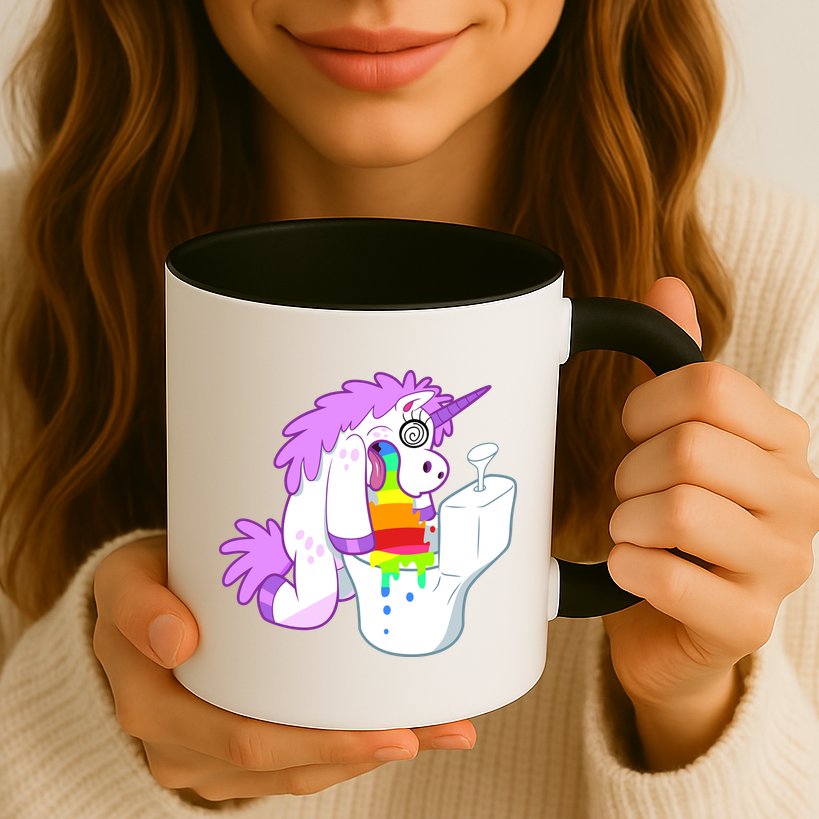 Unicorn Pukes Rainbow In The Toilet Mug