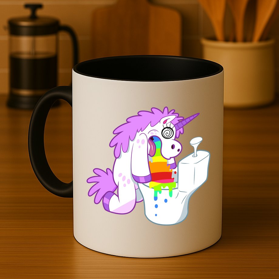 Unicorn Pukes Rainbow In The Toilet Mug