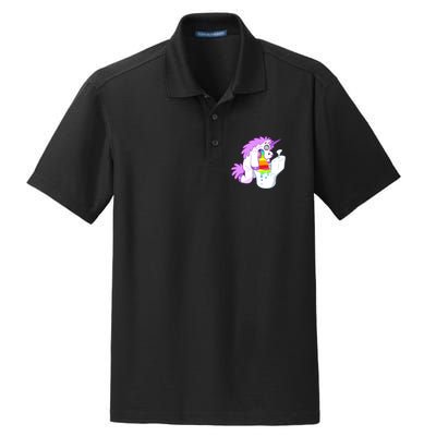 Unicorn Pukes Rainbow In The Toilet Dry Zone Grid Polo
