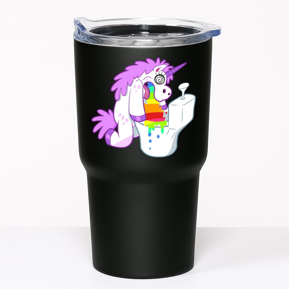 Unicorn Pukes Rainbow In The Toilet Tumbler