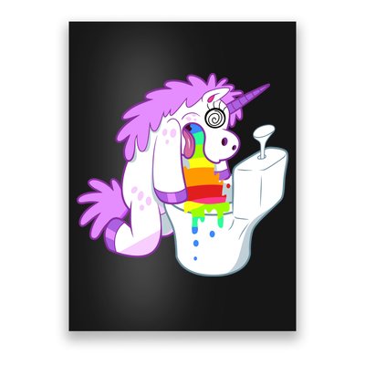 Unicorn Pukes Rainbow In The Toilet Poster
