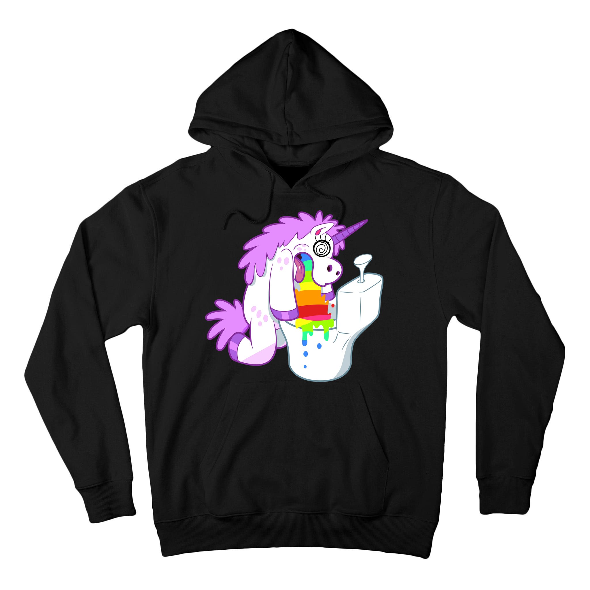 Unicorn Pukes Rainbow In The Toilet Tall Hoodie