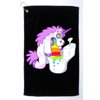 Unicorn Pukes Rainbow In The Toilet Golf Towel