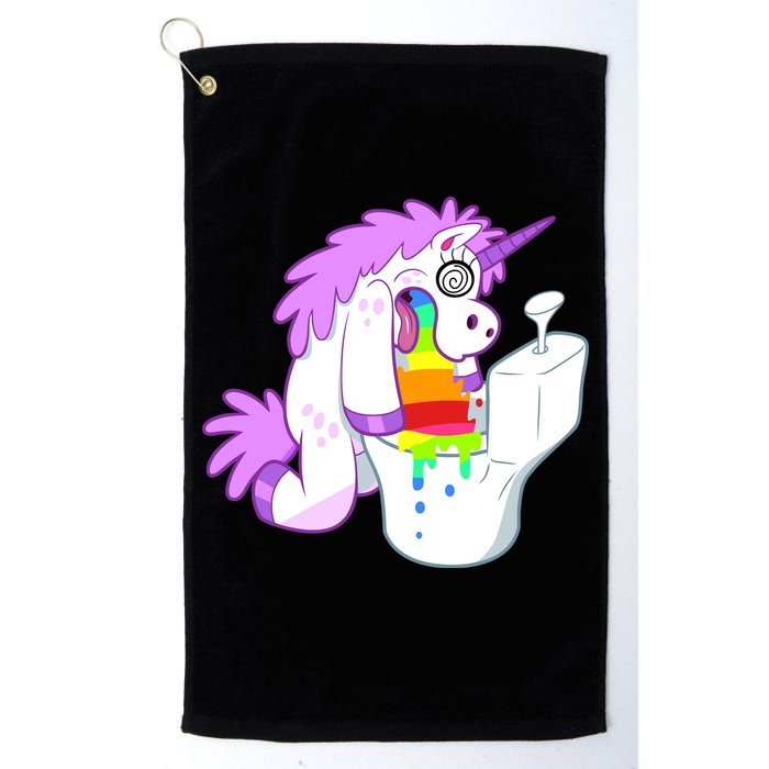 Unicorn Pukes Rainbow In The Toilet Golf Towel