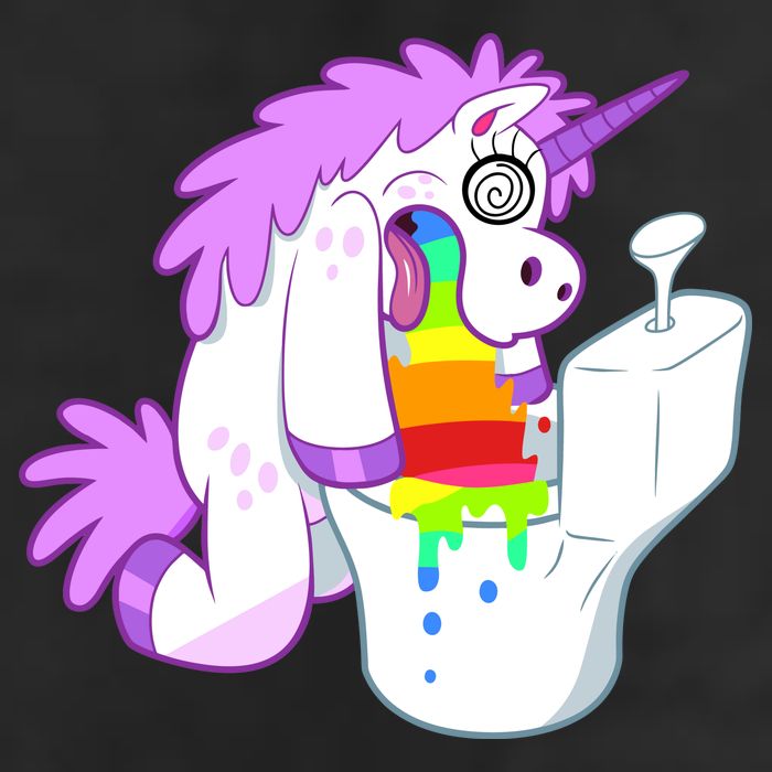 Unicorn Pukes Rainbow In The Toilet Golf Towel