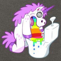 Unicorn Pukes Rainbow In The Toilet Cotton Canvas Backpack