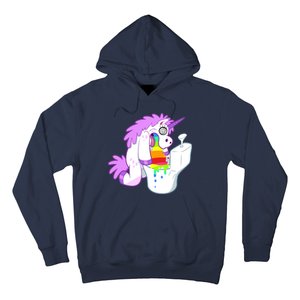 Unicorn Pukes Rainbow In The Toilet Hoodie