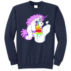 Unicorn Pukes Rainbow In The Toilet Sweatshirt