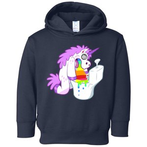 Unicorn Pukes Rainbow In The Toilet Toddler Hoodie