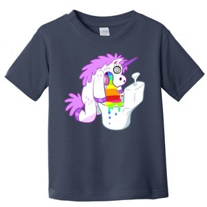 Unicorn Pukes Rainbow In The Toilet Toddler T-Shirt