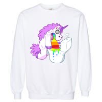 Unicorn Pukes Rainbow In The Toilet Garment-Dyed Sweatshirt
