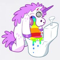 Unicorn Pukes Rainbow In The Toilet Garment-Dyed Sweatshirt
