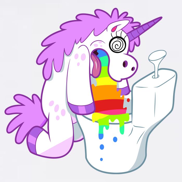 Unicorn Pukes Rainbow In The Toilet Garment-Dyed Sweatshirt