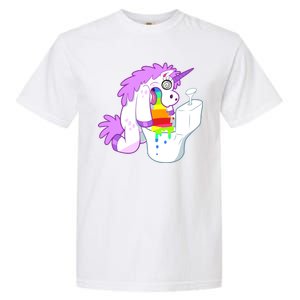 Unicorn Pukes Rainbow In The Toilet Garment-Dyed Heavyweight T-Shirt