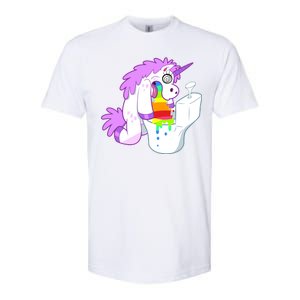 Unicorn Pukes Rainbow In The Toilet Softstyle CVC T-Shirt