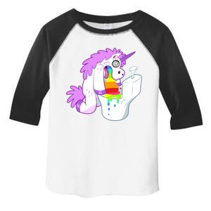 Unicorn Pukes Rainbow In The Toilet Toddler Fine Jersey T-Shirt