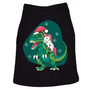 Unicorn Ridding Dinosaur Christmas Doggie Tank