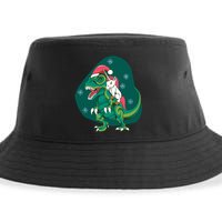 Unicorn Ridding Dinosaur Christmas Sustainable Bucket Hat
