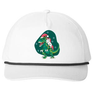 Unicorn Ridding Dinosaur Christmas Snapback Five-Panel Rope Hat