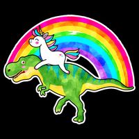 Unicorn Riding T-Rex Rainbow Impact Tech Backpack