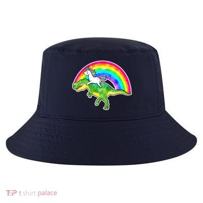 Unicorn Riding T-Rex Rainbow Cool Comfort Performance Bucket Hat