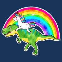 Unicorn Riding T-Rex Rainbow Sweatshirt