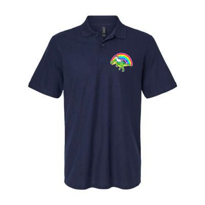 Unicorn Riding T-Rex Rainbow Polo