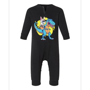 Unicorn Riding Trex Easter Infant Fleece One Piece