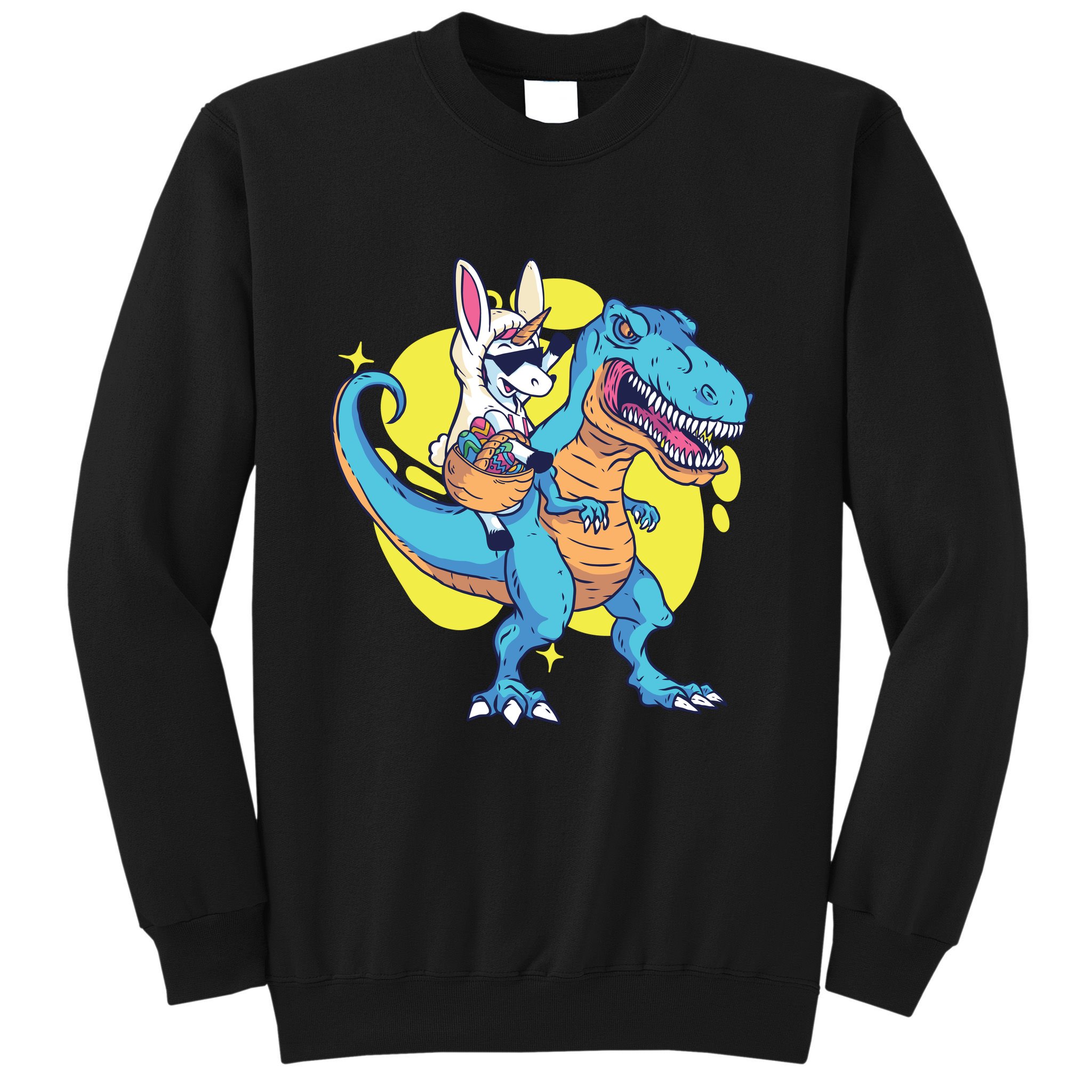 Unicorn Riding Trex Easter Sweatshirt