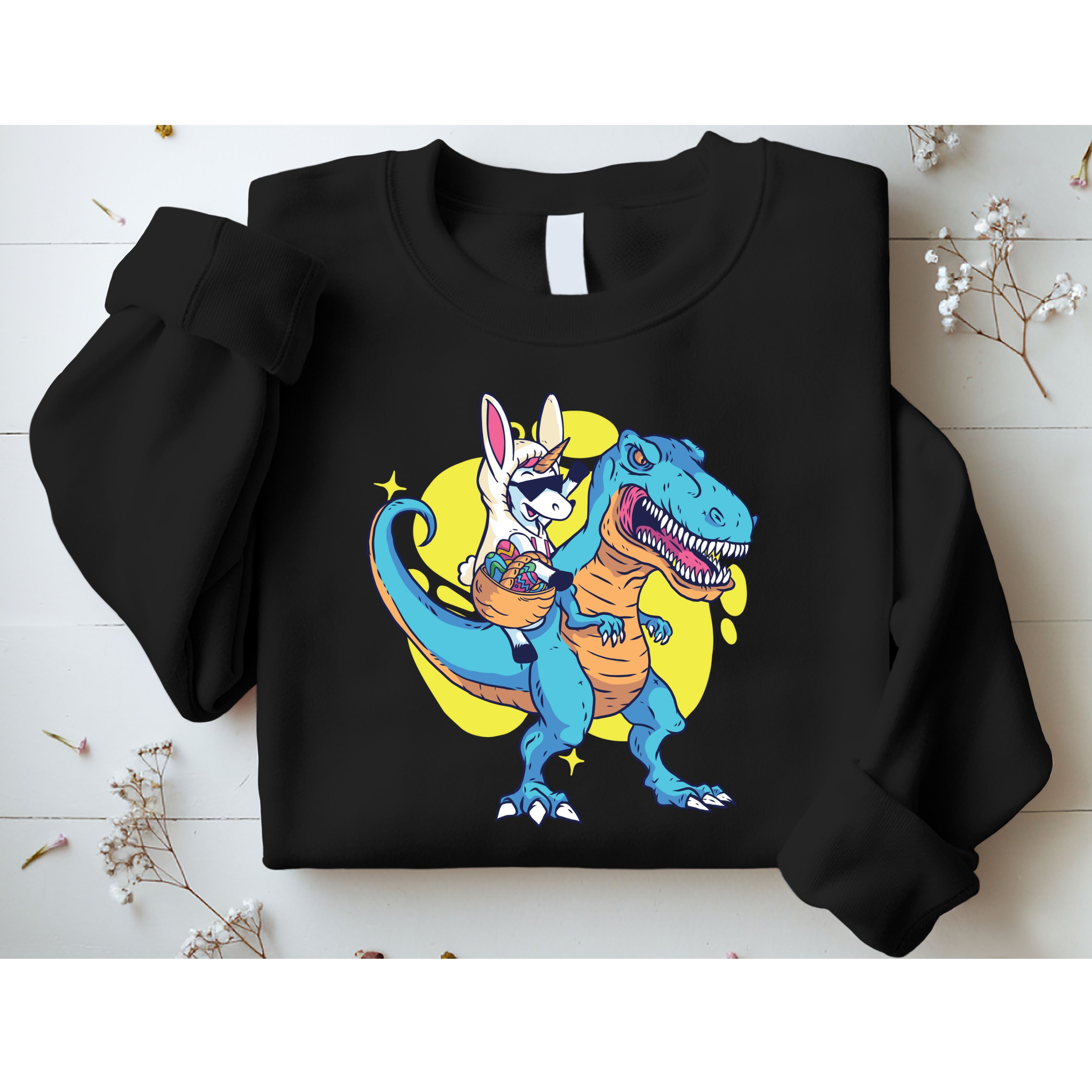 Unicorn Riding Trex Easter Sweatshirt