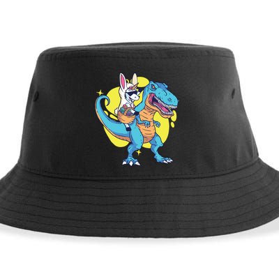 Unicorn Riding Trex Easter Sustainable Bucket Hat