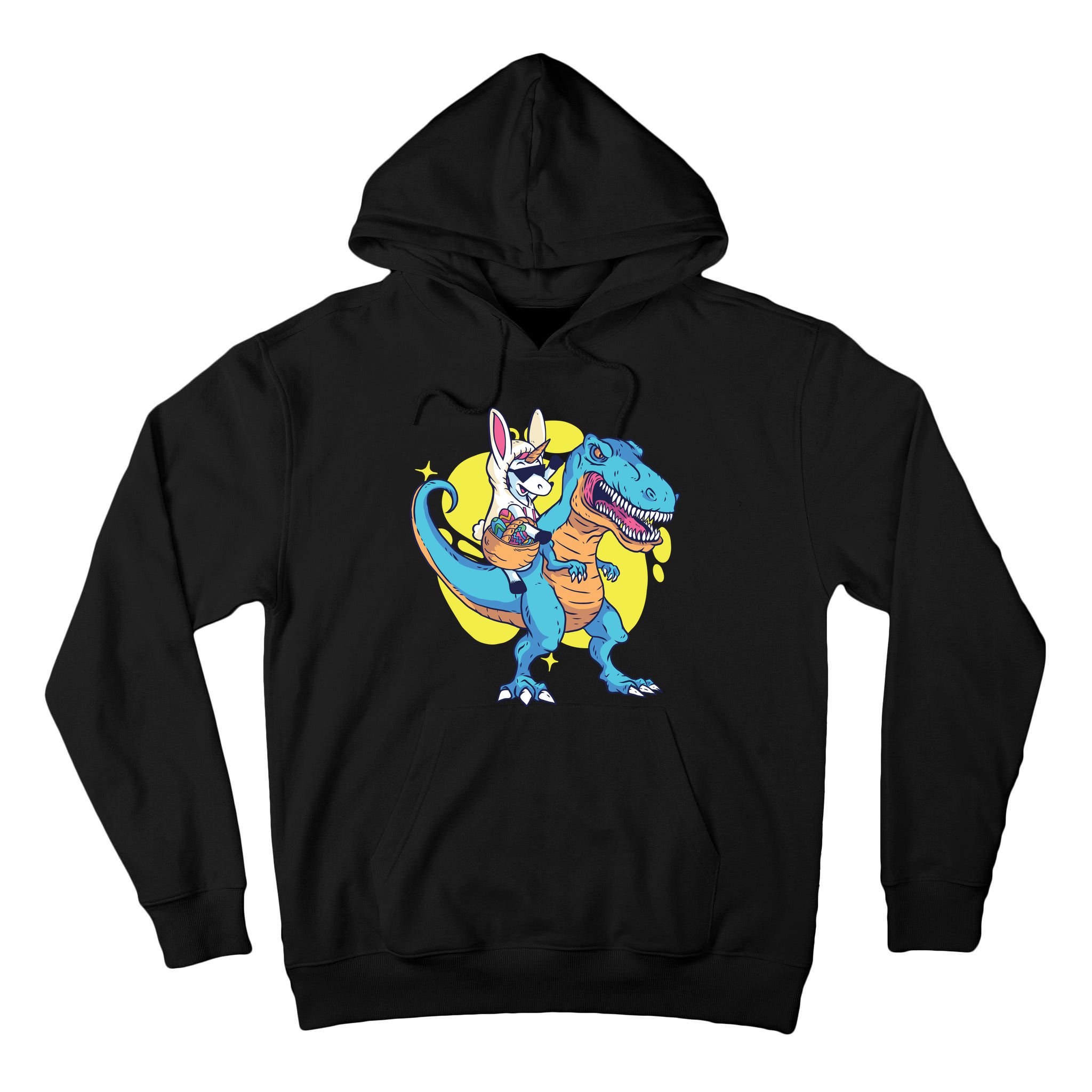 Unicorn Riding Trex Easter Tall Hoodie