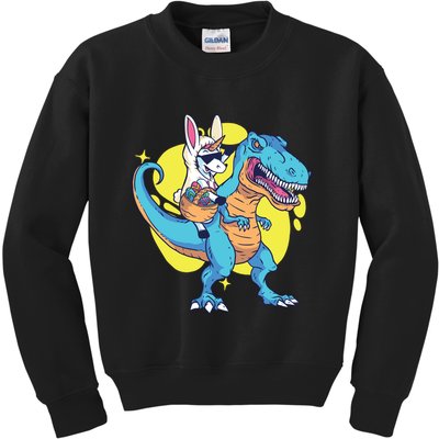Unicorn Riding Trex Easter Kids Sweatshirt