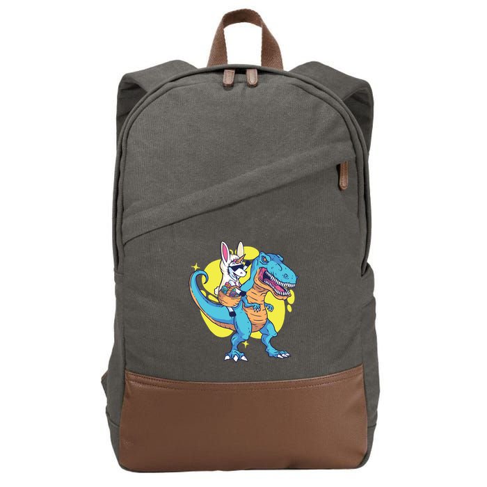 Unicorn Riding Trex Easter Cotton Canvas Backpack