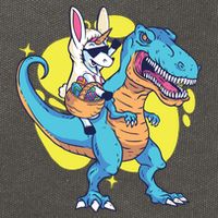 Unicorn Riding Trex Easter Cotton Canvas Backpack