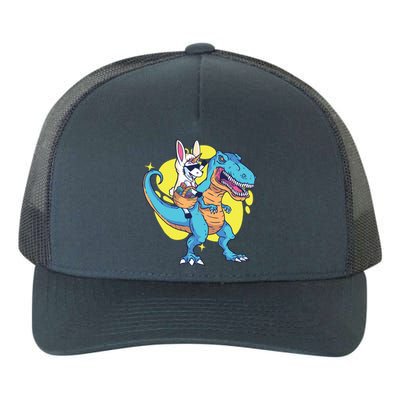 Unicorn Riding Trex Easter Yupoong Adult 5-Panel Trucker Hat