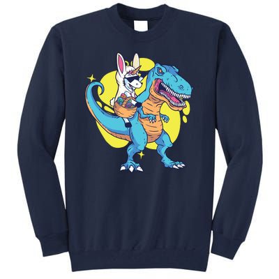 Unicorn Riding Trex Easter Tall Sweatshirt