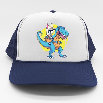 Unicorn Riding Trex Easter Trucker Hat