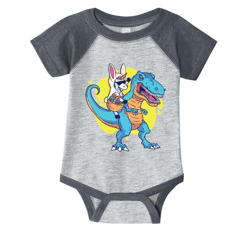 Unicorn Riding Trex Easter Infant Baby Jersey Bodysuit