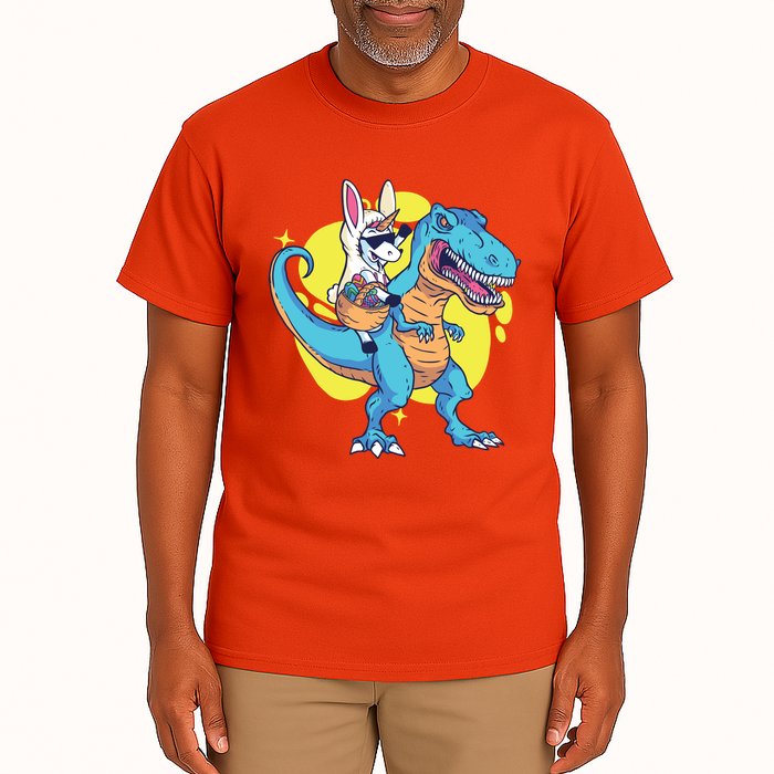 Unicorn Riding Trex Easter Tall T-Shirt