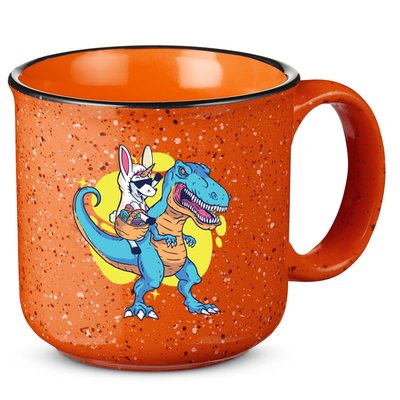 Unicorn Riding Trex Easter 15oz Campfire Ceramic Mug