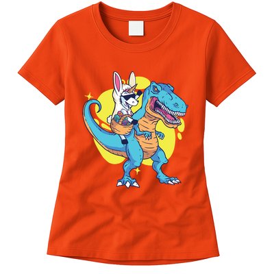 Unicorn Riding Trex Easter Womens T-Shirt