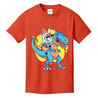 Unicorn Riding Trex Easter Kids T-Shirt