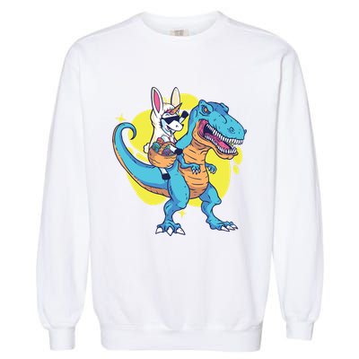 Unicorn Riding Trex Easter Garment-Dyed Sweatshirt